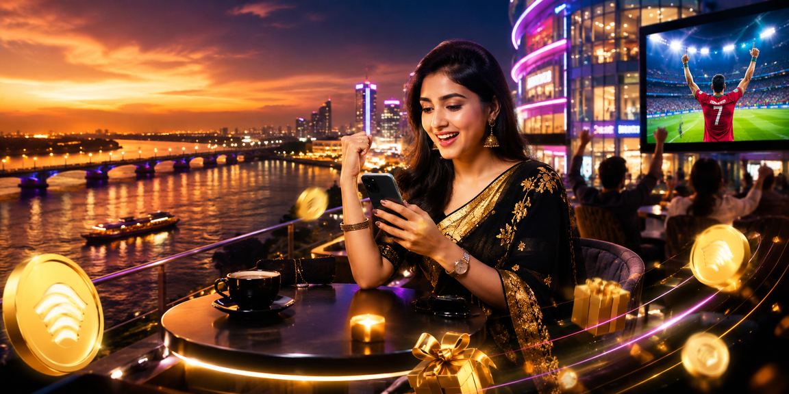 রাজশাহীতে নিয়ন আলোয় মোবাইল পেমেন্ট করছেন একজন ব্যবহারকারী